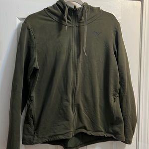 Puma dark green zip-up/ Large
